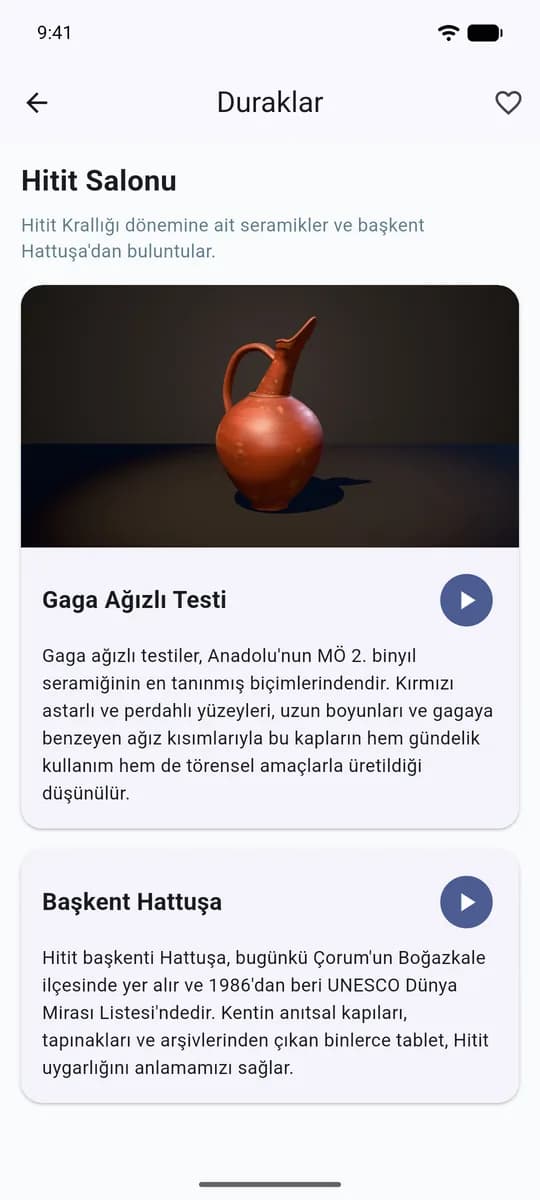 Eser detayı: görsel, metin ve sesli anlatım